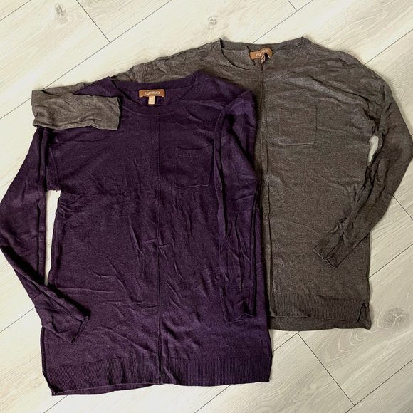 Ellen Tracy Rayon Sweater (2 Pack) Brown & Purple - Picture 1 of 9